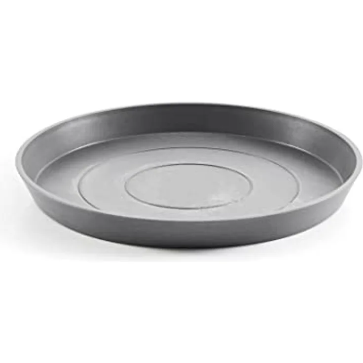 ECOPOTS Blumentopfuntersetzer ROUND SAUCER Grey, Recyclingkunststoff, bruchsicher, leicht, UV- und frostbeständig