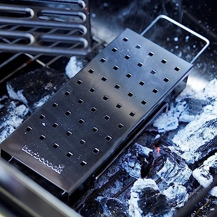 Räucherbox Edelstahl für Räucher-Chips verleiht Fleisch Fisch Rauch-Auroma Universal geeignet Holzkohlegrill Gas-Grill – Bild 3
