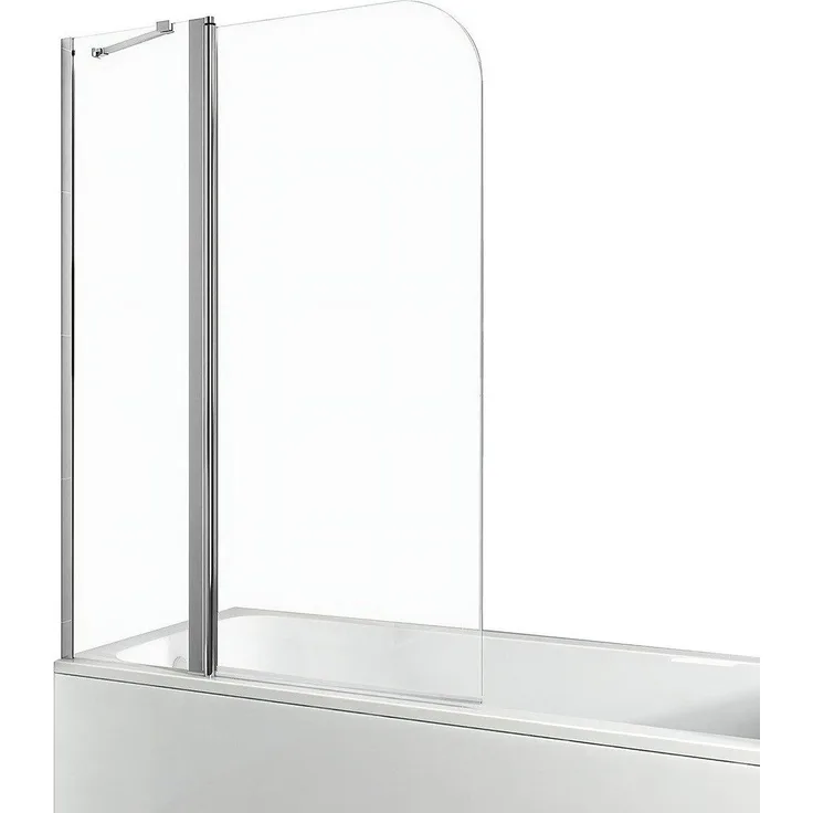 EMKE Badewannenfaltwand EMKE 100x140cm Duschwand mit Einscheibensicherheitsglas, Set mit NANO Reinigung Beschichtung, 6mm Sicherheitsglas, in Premium Chrome