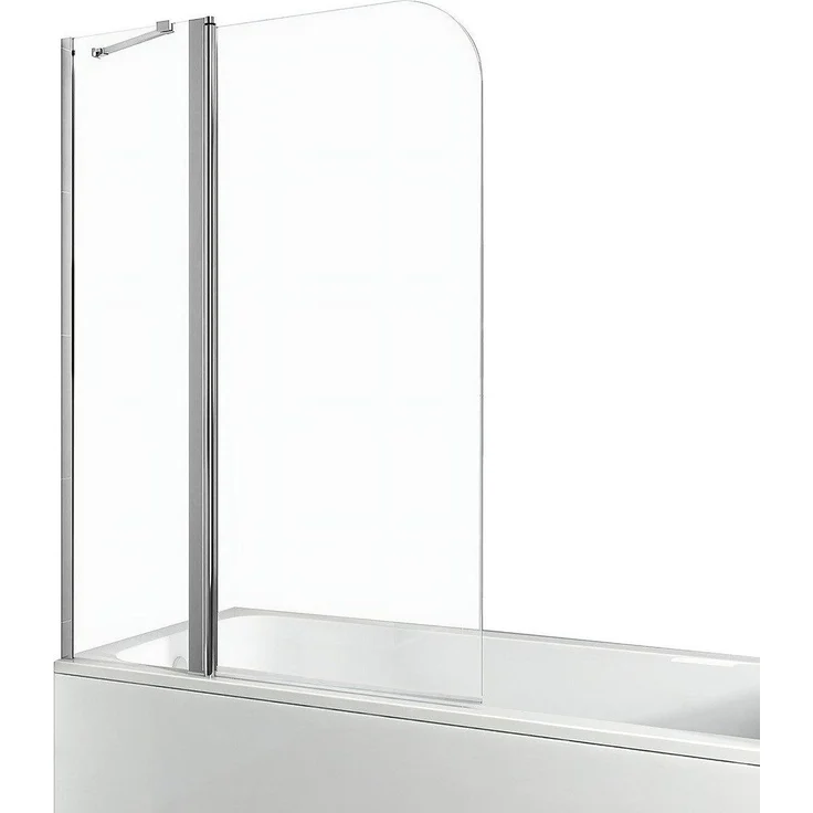 EMKE Badewannenfaltwand EMKE 100x140cm Duschwand mit Einscheibensicherheitsglas, Set mit NANO Reinigung Beschichtung, 6mm Sicherheitsglas, in Premium Chrome