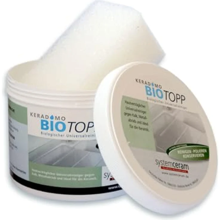 Systemceram BioTopp, Küchenreiniger für Keramikspülen ohne CleanPlus, 350 ml mit Schwamm – Bild 2