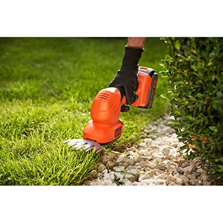 Black+Decker BCSS18B-XJ Akku Gras- und Strauchscheren-Set 18V werkzeugloser Messerwechsel Laufzeit c – Bild 5