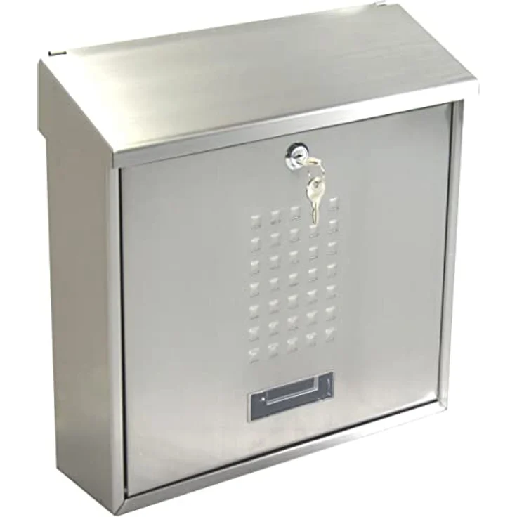 Primaster Briefkasten Edelstahl 36 x 10 x 37 cm – Bild 2