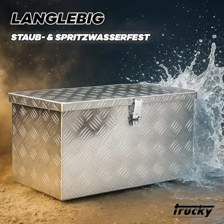 V2Aox Alubox Transportbox, Aluminium Werkzeugkiste mit Schloss, 60 x 25 x 30 cm, wasserdicht und robust – Bild 4