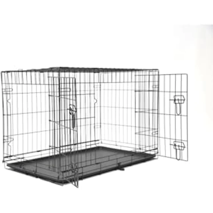 Nordic Paws Wire Cage Black L, Hundekäfig 92 x 57 x 64 cm, stabile Drahtkonstruktion – Bild 1