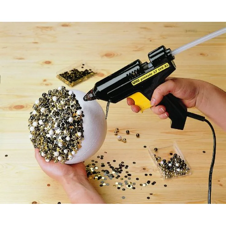 UHU Klebepistole Low Melt 110°C Creative XL, Niedrigtemperaturpistole für kreatives Arbeiten - auch geeignet für hitzeempfindliche Materialien, inkl. 4 Patronen – Bild 3