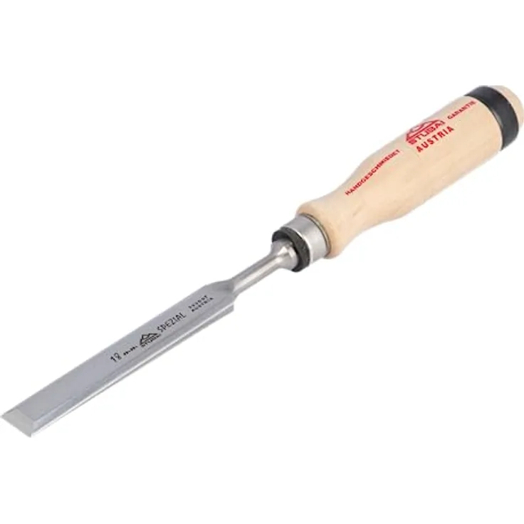STUBAI Spezial Stechbeitel mit Holzgriff aus Weißbuche, schwedische Form, Ø 18 mm, Stemmeisen zur präzisen Bearbeitung von Holz, Stecheisen für Schreiner Tischler Heimwerker
