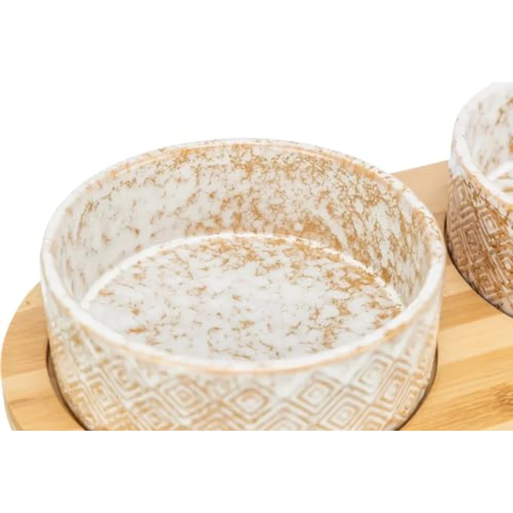 TRIXIE Hundenapf-Set 800 ml Keramik/Bambus - praktischer Fressnapf für kleine und mittelgroße Hunde ø16 cm, robust und spülmaschinenfest - 24829 – Bild 3