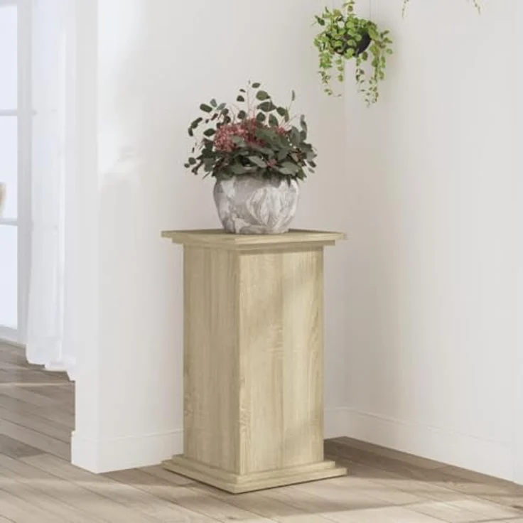 vidaXL Blumenständer Pflanzenständer Sonoma-Eiche 33x33x60 cm Holzwerkstoff (1 St) mit großer Oberfläche und zeitlosem Design – Bild 3