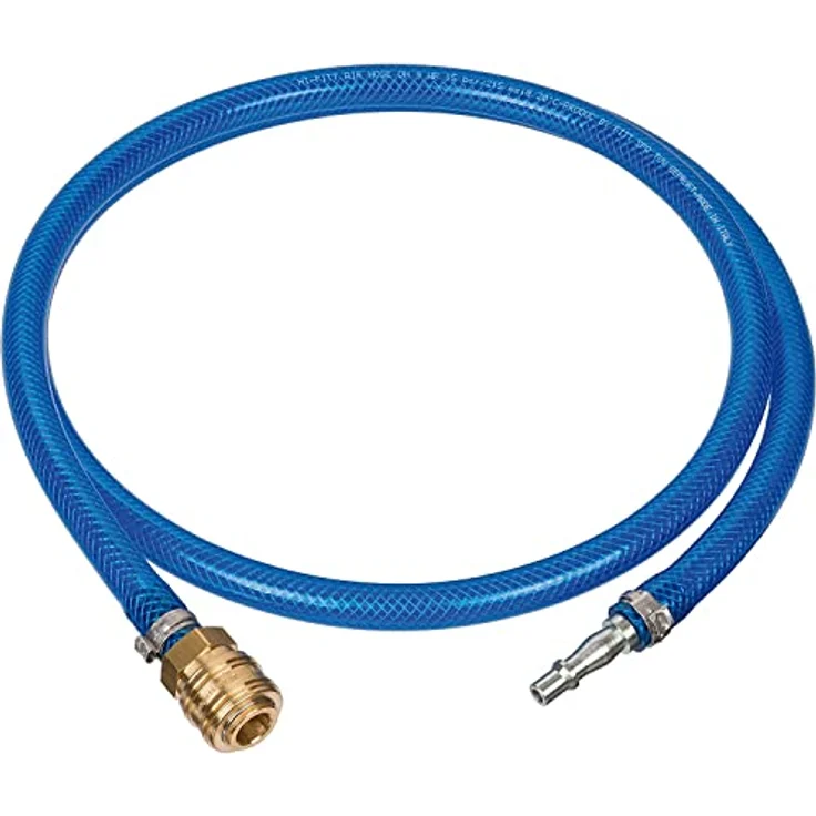 Brennenstuhl Schlauchtrommel 20 Meter, Druckluftschlauch 6/12 mm, robust mit Wandhalterungen, Schwarz/Blau, Made in Austria – Bild 5