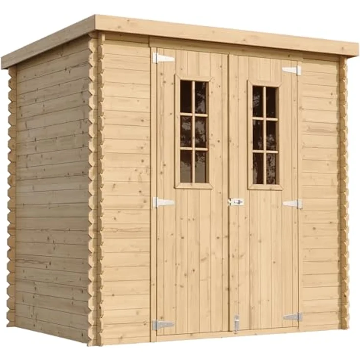 TIMBELA M311C Holzhaus Gartenhaus - Gartenschuppen Holz B204xL142xH200 cm/ 2,22 m2 Lagerschuppen für Garten - Fahrrad Schuppen - Wasserfestes Dach – Bild 1