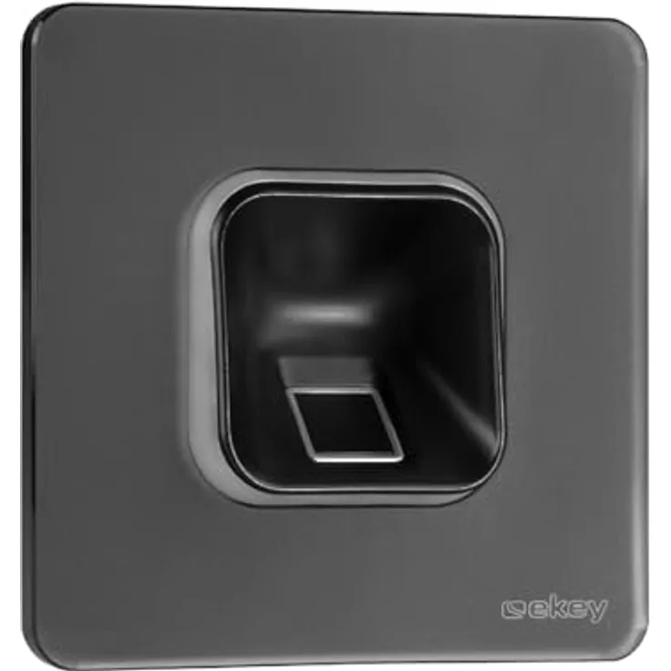 EKEY 203704 xLine Fingerprintset, Biometrische Zutrittslösung zur Unterputzmontage mit schwarzem Fingerprint und Glasrahmen, 0,4 W, 12-24 V, für bis zu 100 Benutzer