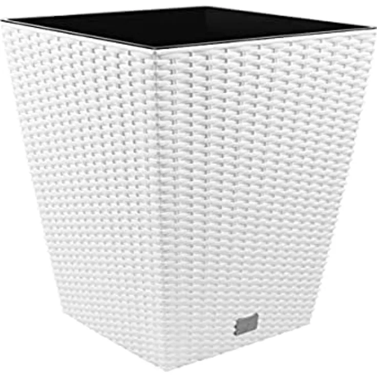 Terra Vase Rato aus Kunststoff mit Einsatz, Weiß, 60 cm