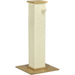 PawHut Kratzbaum, 80 cm, Kratzstamm für Katzen mit Spielball, Kratzpsäule aus Sisalseil, Katzenkratzbaum mit Kratzbrett, Katzenmöbel, Eiche+Cremeweiß