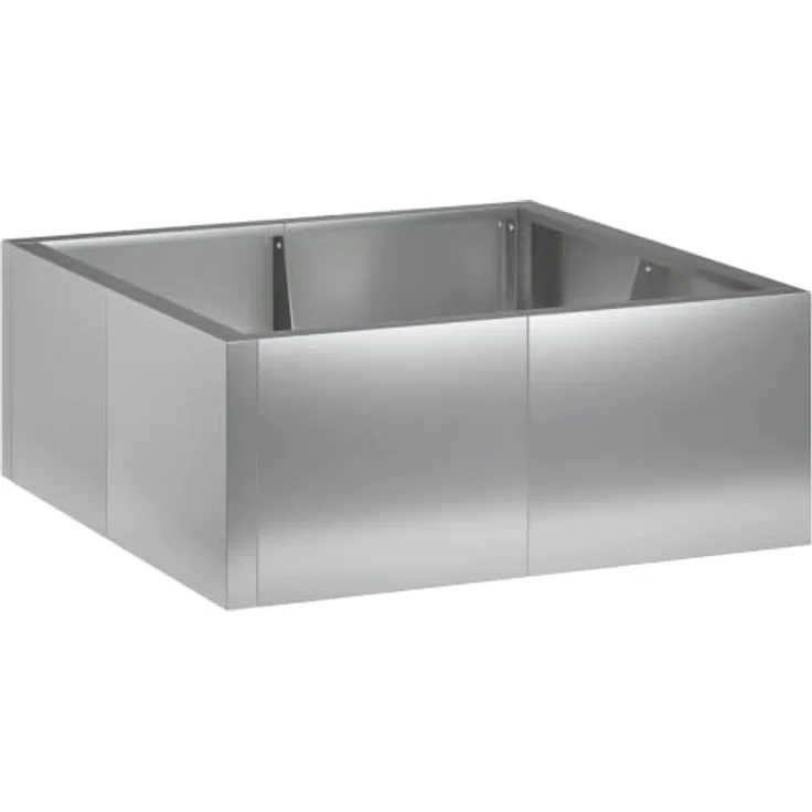 vidaXL Beetumrandung Stützmauer, 4 Stück, 100 x 100 x 30 cm, wetterbeständiger verzinkter Stahl, Silber, modulares Design – Bild 1