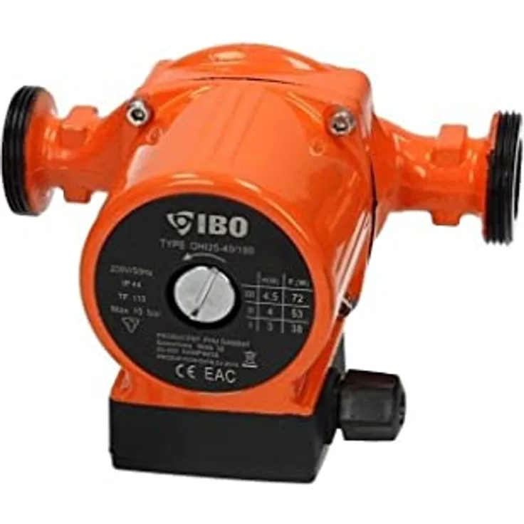 IBO OHI 25-40/180, Heizungspumpe für Trinkwasserzirkulation mit 3-Stufen-Drehzahlregelung, 55 l/min, robust, IP44 Schutzart