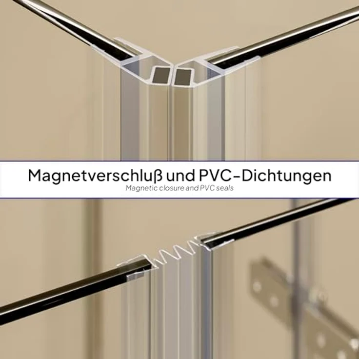 Duschkabine Duschabtrennung Eckeinstieg Scharniertür NANO-ESG Klarglas Höhe: 190cm DK19 105x105 – Bild 8