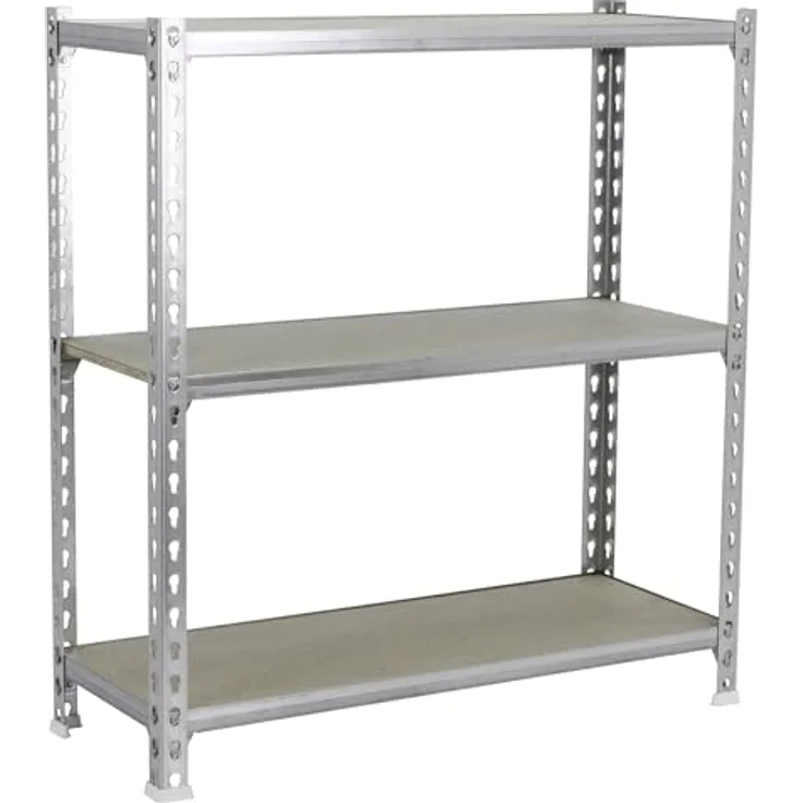 Simonrack Simonclick Metallregal Maderclick SuperPlus, 100 x 110 x 40 cm, 3 Böden, 200 kg Traglast pro Boden, Stecksystem, Silber