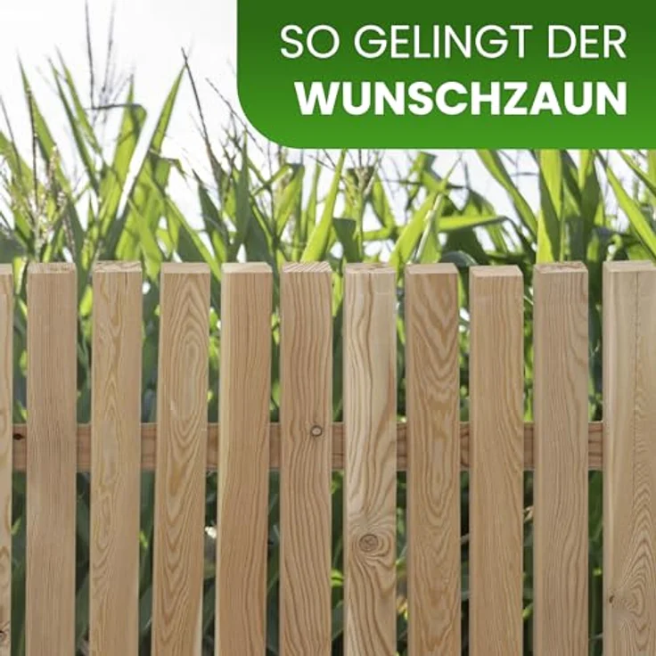 Gartenpirat Holzpaket für Gartenzaun Lattenzaun, 180 cm breit, Lärche natur, inkl. Schrauben, 100 cm hoch – Bild 3