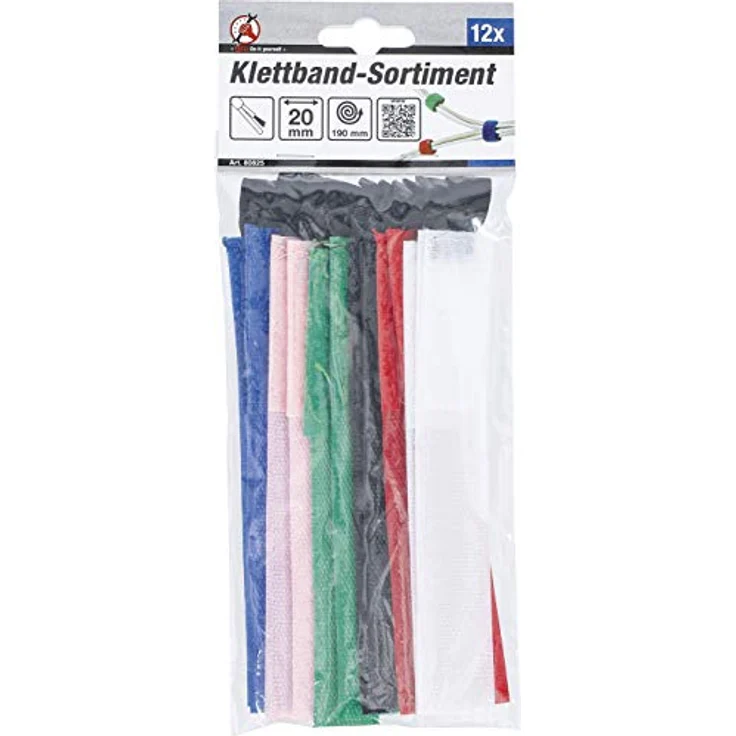 BGS Do it yourself 80825 | Klettband-Sortiment | 20 x 190 mm | 12-tlg. | 6 verschiedene Farben – Bild 3