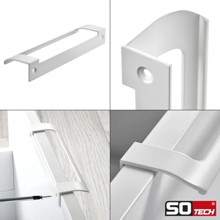 SO-TECH Möbelgriff LYS, 160 mm in weiß matt, 5er Set für Schränke und Schubladen – Bild 2