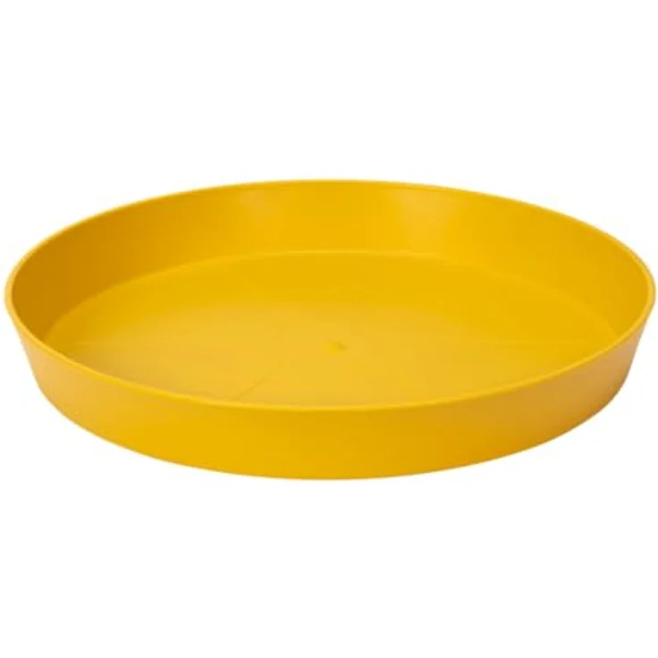 elho Loft Urban Untersetzer Rund 14, Blumentopf Untersetzer für Außen, Ø 14.0 x H 1.9 cm, Gelb/Ocker, aus recyceltem Plastik – Bild 2