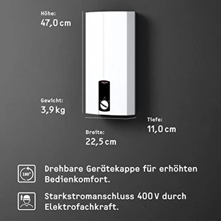 STIEBEL ELTRON DHB 18 ST, elektronisch gesteuerter Durchlauferhitzer, 18 kW, druckfest, drei Anwendungssymbole, energiesparende 2i-Technologie, Kindersicherung – Bild 3