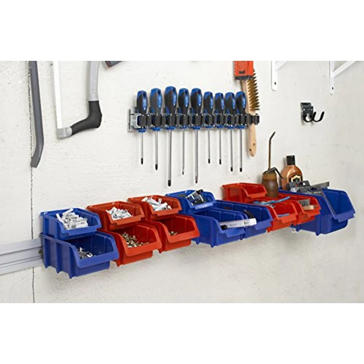Meister Gerätehalterleiste 800 mm - Geräteleiste & 4 Gerätehalter - Aluminium - Leichte Montage - Werkzeughalter - Gerätehalter für Gartengeräte - Stabile Werkzeugleiste für die Wand-Montage - 9953360 – Bild 5