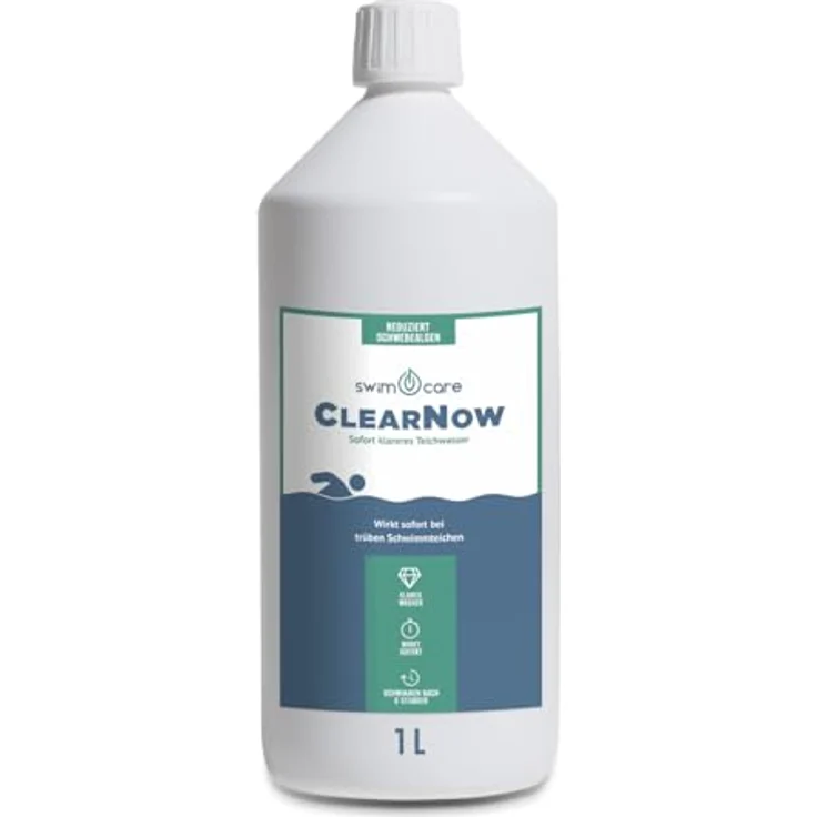 swimcare Teichpflege ClearNow, 1 Liter für sofort klareres Teichwasser, effektive Ausflockung von Schwebealgen – Bild 1
