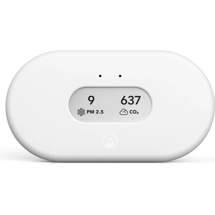 Airthings View Plus, Smart Air Quality Monitor mit Thermometer und Hygrometer, Weiss