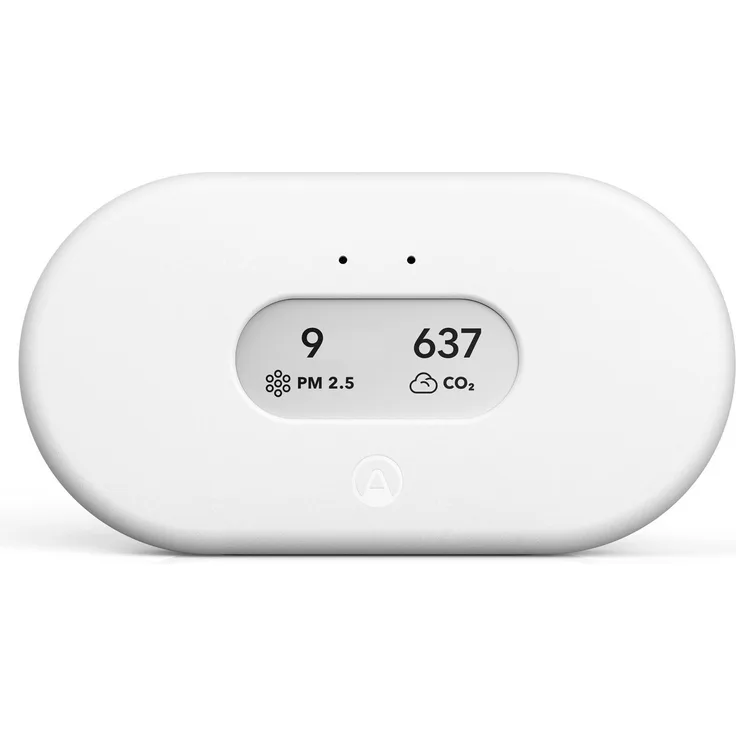 Airthings View Plus, Smart Air Quality Monitor mit Thermometer und Hygrometer, Weiss