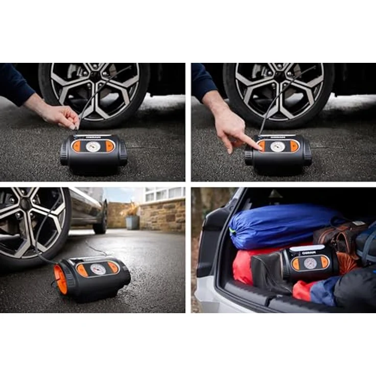 OSRAM OTI2110 Kompressor TYREinflate 2110, schnelles Aufpumpen unter 4 Minuten, ergonomisches Design mit 3 m Stromkabel und 60 cm Luftschlauch – Bild 9