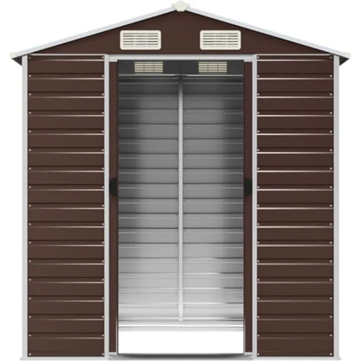 vidaXL Gerätehaus Braun 191x130x198 cm Verzinkter Stahl – Bild 5
