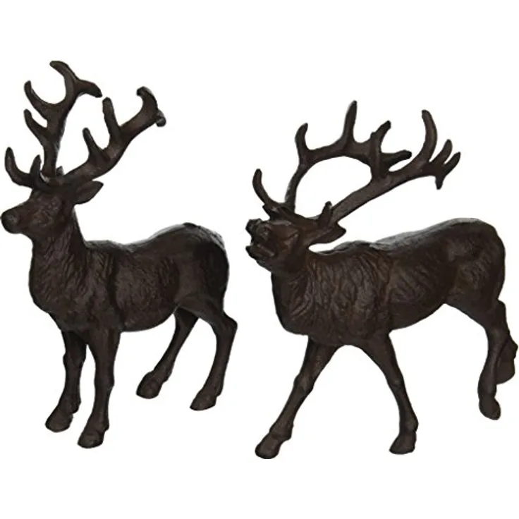 Hirsch Skulpturen Gusseisen braun Guss Landhaus Landhausstil Deko Figur sortiert