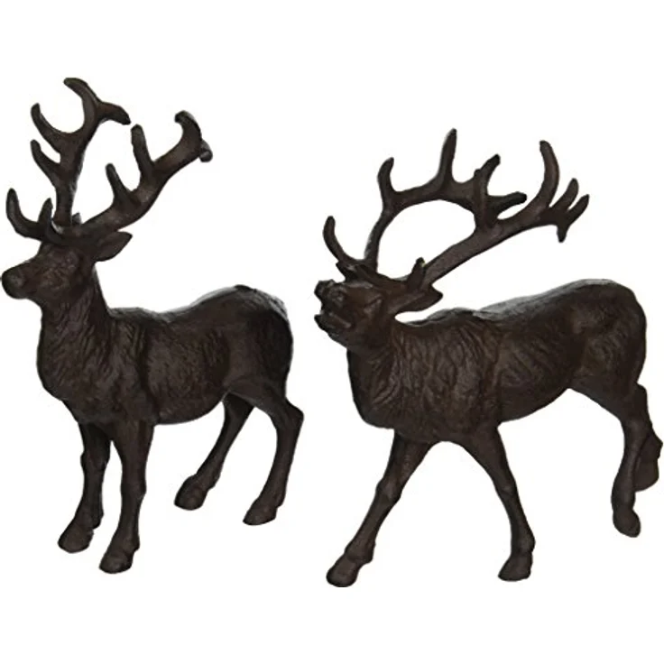 Hirsch Skulpturen Gusseisen braun Guss Landhaus Landhausstil Deko Figur sortiert – Bild 1