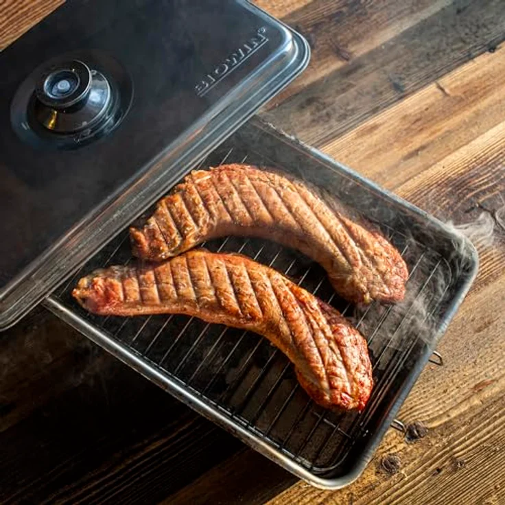Browin Edelstahl Tischräucherofen Set mit Thermometer 330001 | Fisch & Mehr Grillen und Räuchern, Camping-Zubehör – Bild 5