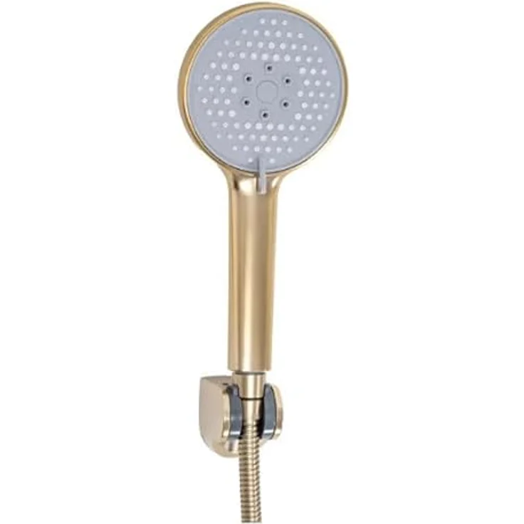 Rea Duscharmatur VERSO GOLD, Einhebel Brausebatterie mit Duschkopf aus Messing für Bad (Gold) – Bild 3