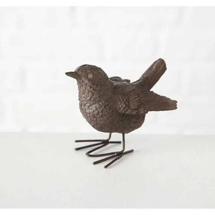 Dekovogel Spatz 6cm Rostbraun Vogel Vogelfigur Gartenfigur Kunstharz – Bild 6