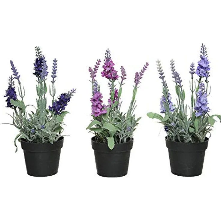 Decoris season decorations Kunstblume Künstlicher Lavendel 25cm im Topf Lila, langlebig und pflegeleicht