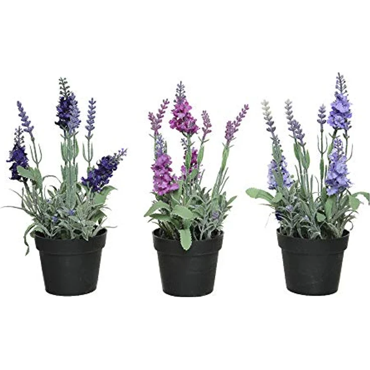 Decoris season decorations Kunstblume Künstlicher Lavendel 25cm im Topf Lila, langlebig und pflegeleicht – Bild 1