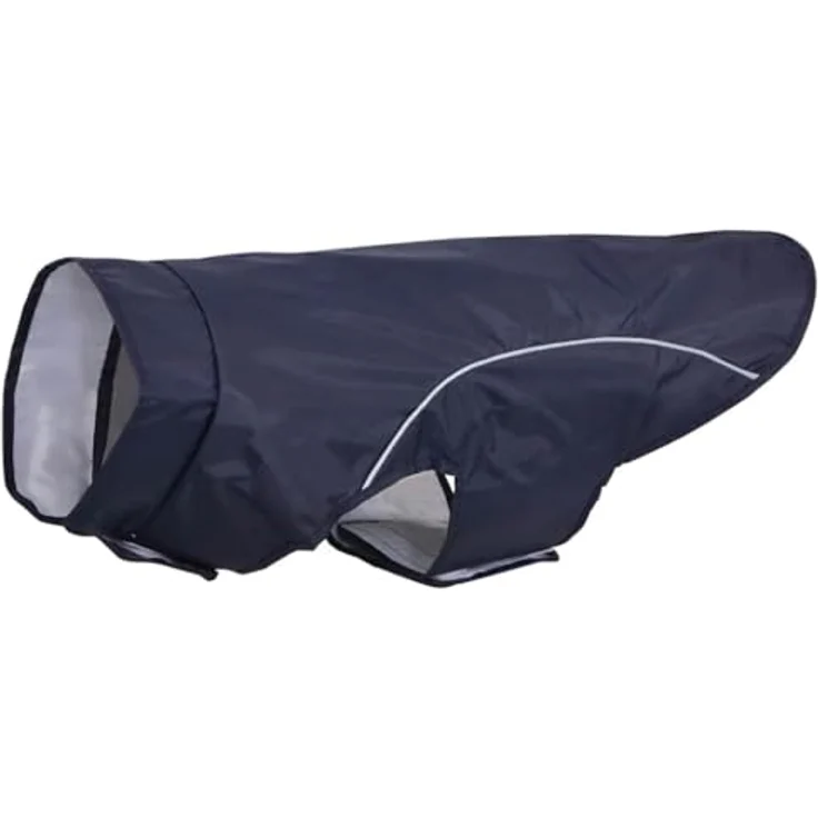 vidaXL Hunde Regenmantel 2XL, wasserdicht mit Reflexstreifen, marineblau, pflegeleicht aus Polyester – Bild 1