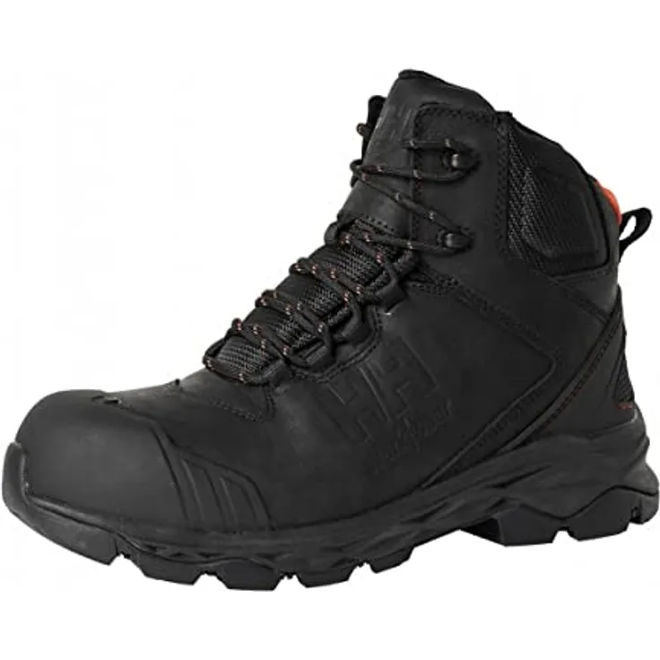 Helly Hansen Oxford Mid S3, Sicherheitsschuhe mit metallfreier Zehenschutzkappe und wasserabweisendem Nubukleder, schwarz
