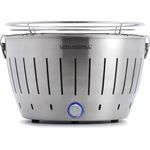 LotusGrill Classic G340, raucharmer Holzkohle-Tischgrill aus Edelstahl, transportabel mit USB-Anschluss und stabiler Transporttasche