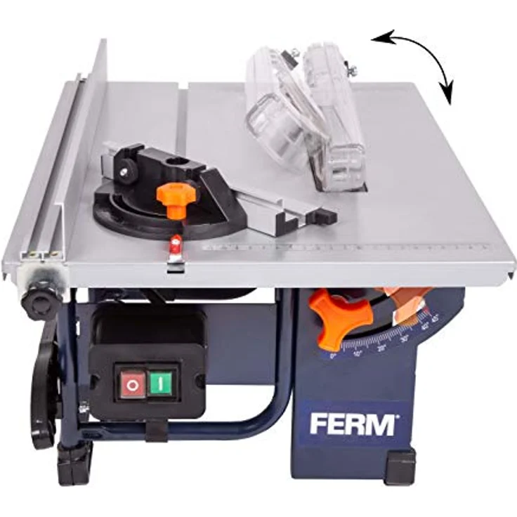 FERM Tischkreissäge 800 W, Inkl.  200mm 24-Z-Sägeblatt, Gehrungsführung, Parallelführung, Schubstange und Staubsaugeranschluss – Bild 9