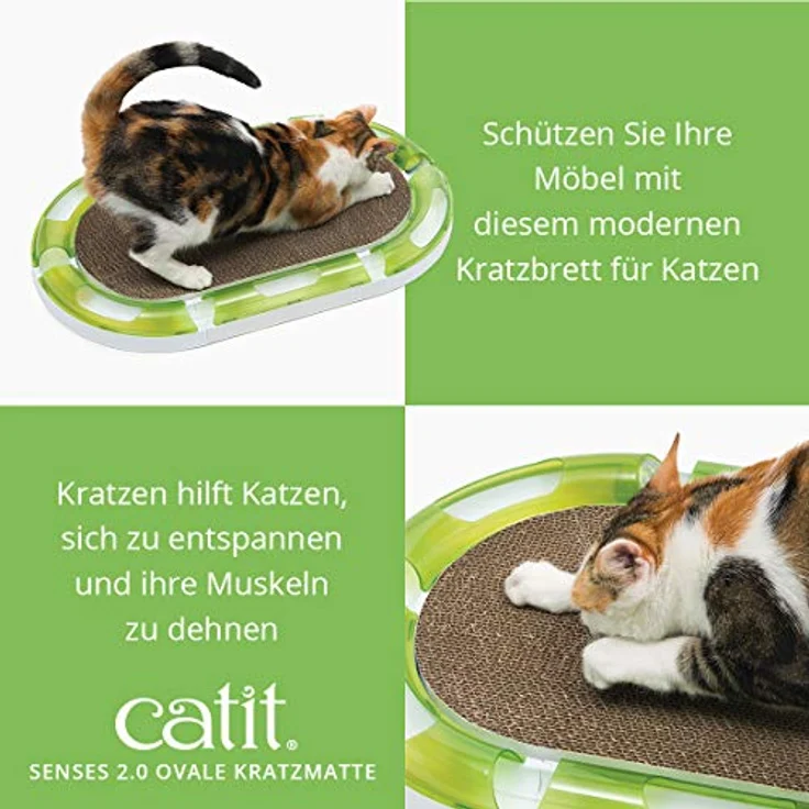 Catit ovaler Scratcher, Kratzbrett aus Pappe, interaktives Spielzeug für Katzen, Kratzspielzeug für Katzen – Bild 3