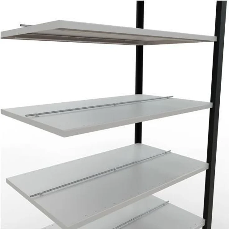 Schulte Lagertechnik Anbauregal MULTIplus150, Stecksystem mit 7 Fachböden, schwarz/RAL 7035 lichtgrau, 2300 x 1000 x 600 mm