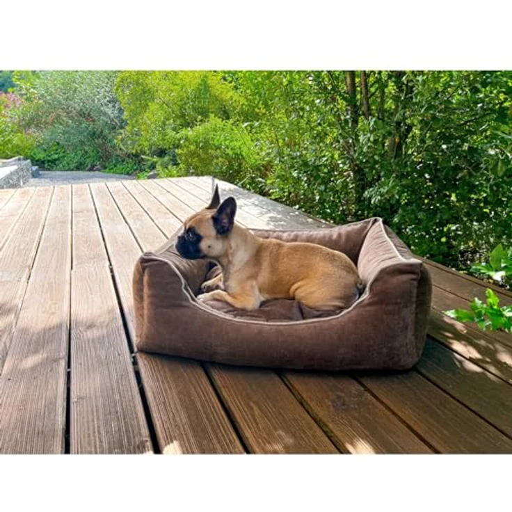 Aumüller Hundesofa Ortho Line, Braun - 100 cm - Orthopädisches Sofa für Hunde | Wendekissen mit Memory-Schaum | Abnehmbarer Bezug | Gefertigt in Europa – Bild 3
