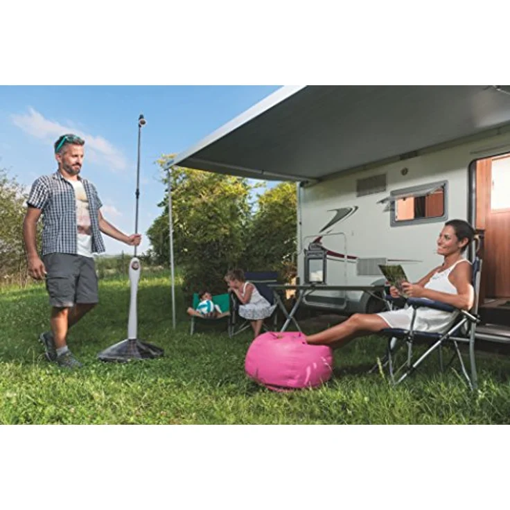 G.F. GF80005519 Solardusche SUNNY STYLE Integrierter Mischhebel Höhe 2m bis zu 60L Duschwasser (bei 30°C) Überdruckventil ohne Stromanschluss kompatibel zum Stecksystem des Marktführers Grau – Bild 2