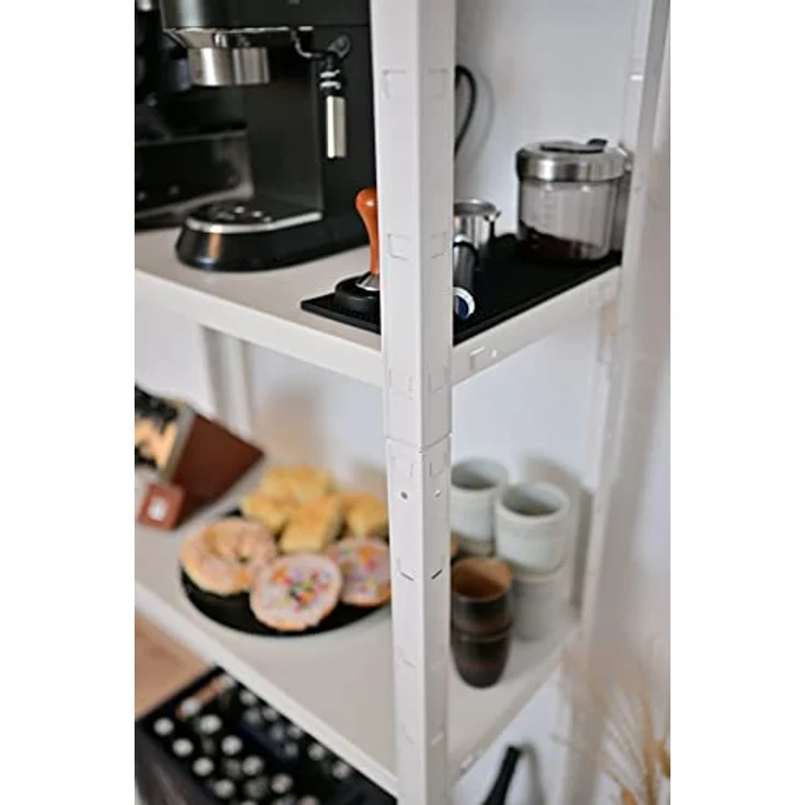 SCHULTE Regalwelt Steckregal mit 4 PowerMAX Fachböden, 50 kg Tragkraft, 137x75x30 cm (HxBxT), weiß, Lagerregal, Werkstattregal, Kellerregal, Garagenregal, Metallregal – Bild 5