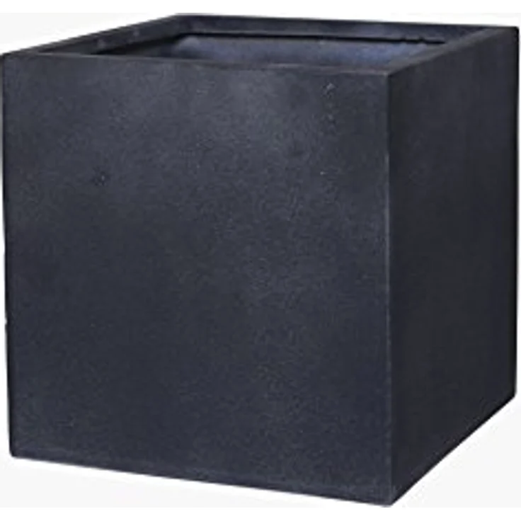 VIVANNO Pflanzkübel Blumenkübel Fiberglas Steinoptik Block Würfel, Anthrazit 40 x 40 x 40 cm – Bild 4